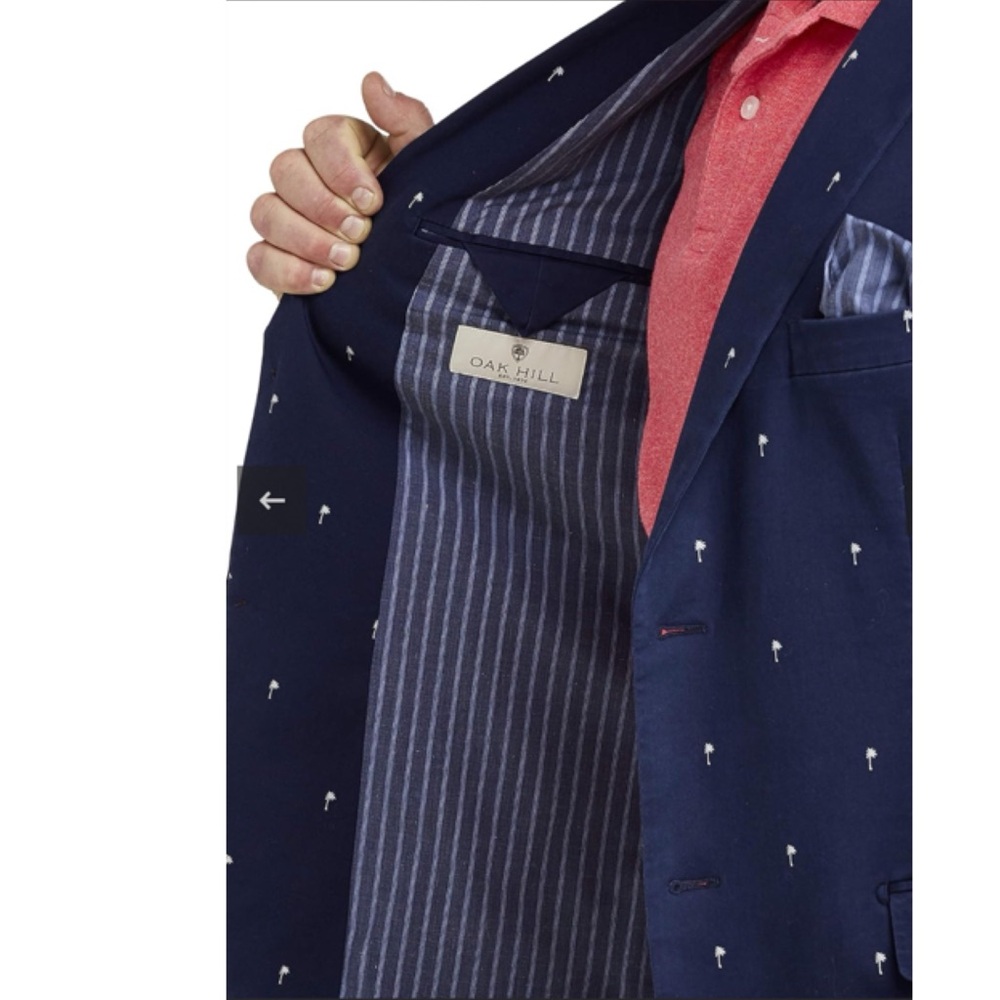 Oak Hill • Palm Print Cotton Sport Coat - Picture 2 of 14